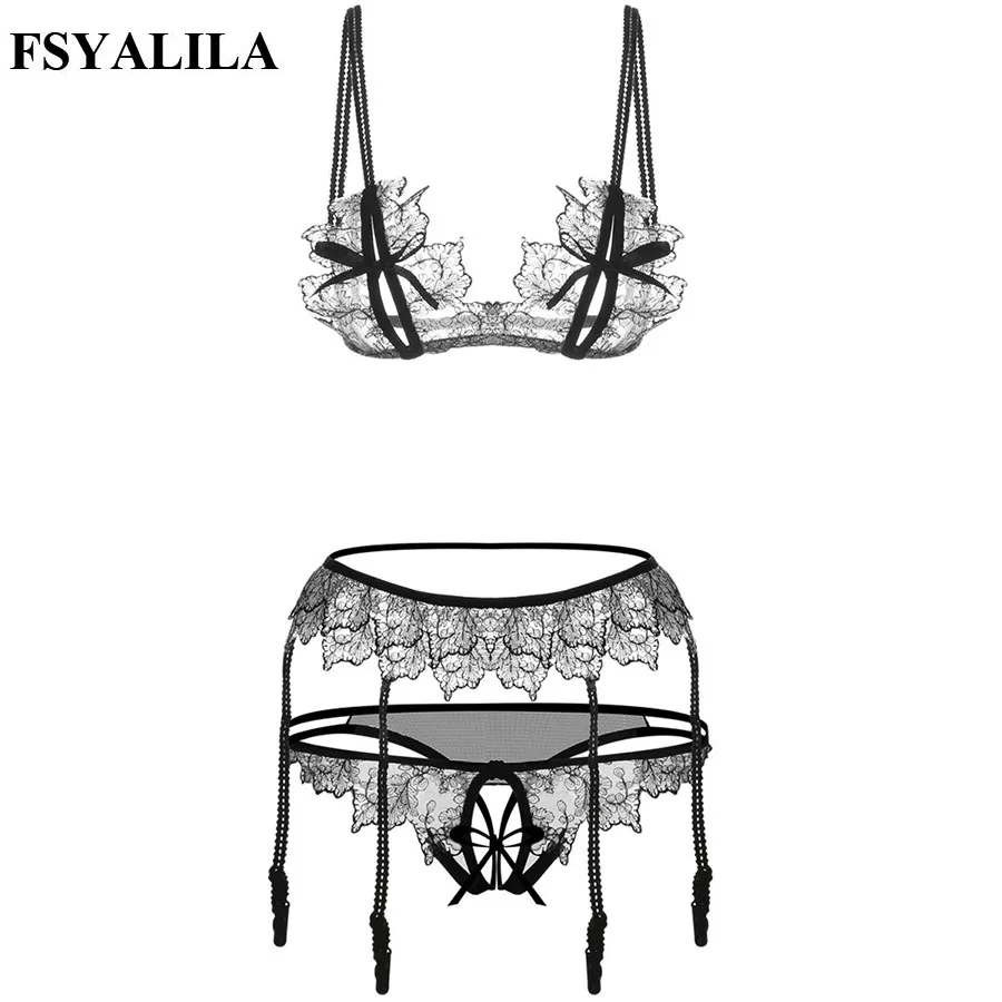 Women Hot Erotic Lingerie Set Open Cup Lace Bra Garter G String Sexy Babydoll Exotic Apparel Lenceria Sexy Costume Open Crotch Women Hot Erotic Lingerie Set Open Cup Lace Bra Garter G String Sexy Babydoll Exotic Apparel Lenceria Sexy Costume Open Crotch