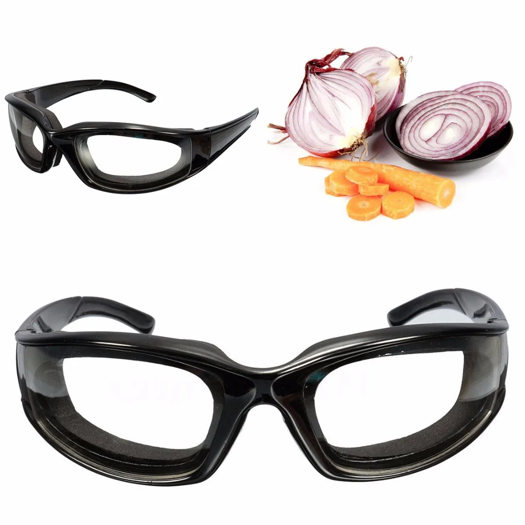 Black Tears Free Onion Goggles Glasses Kitchen Slicing Eye Protect Built In Sponge