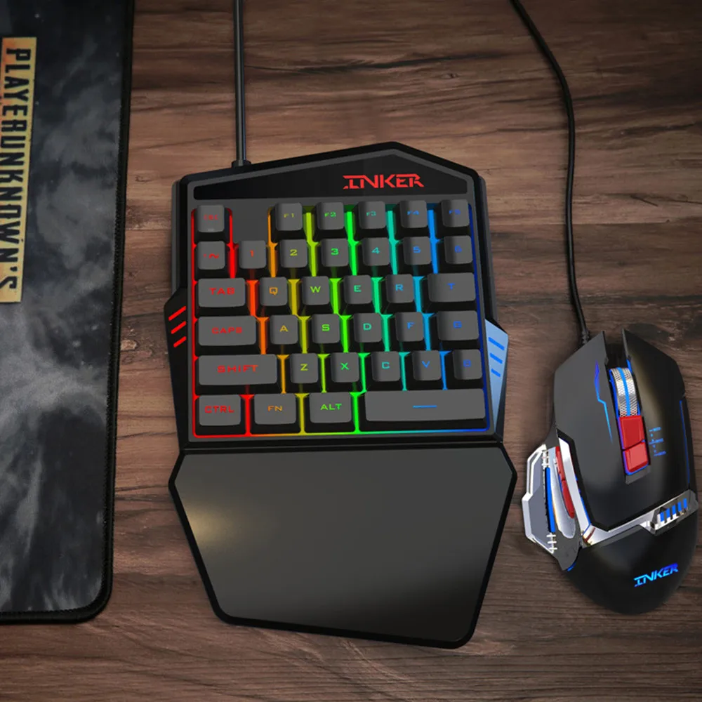 Игровая клавиатура механическая мини 35 клавишная LED подсветка Usb эргономичная с