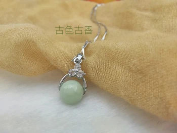 

South Korea diamond jade pendant bead transfer a chalcedony agate Passepartout yunu 925 Silver Necklace