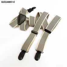 GUCUANNVIC мужские женские подтяжки эластичные повседневные новые модные черные подтяжки в полоску высококачественные пристяжные регулируемые подтяжки для джинсов