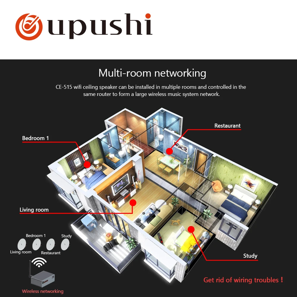 Oupushi New Product Wifi Ceiling Speaker Wifi