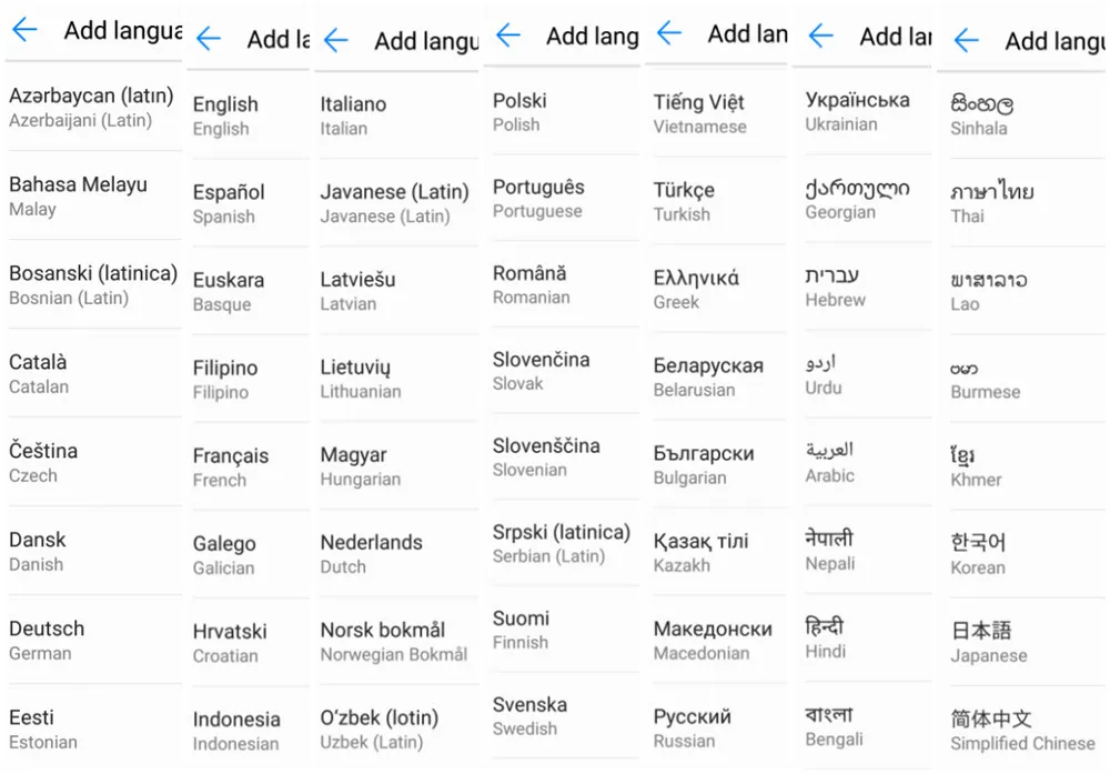 Mate 10 language 