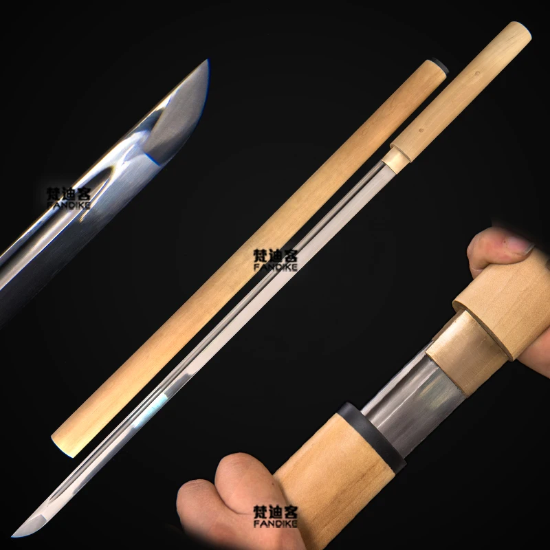 

High quality Handmade long Chinese sword Tang Dynasty Manganese steel Contracted style Sharp cut bamboo Ninja