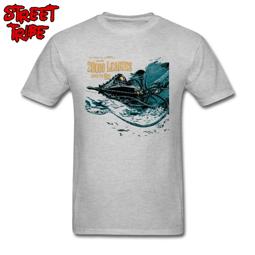 Custom Europe Top T-shirts Funny Summer Short Sleeve Crewneck Tops & Tees 100% Cotton Men Design T-Shirt Wholesale 20000 leagues under sea JV  -5794 grey