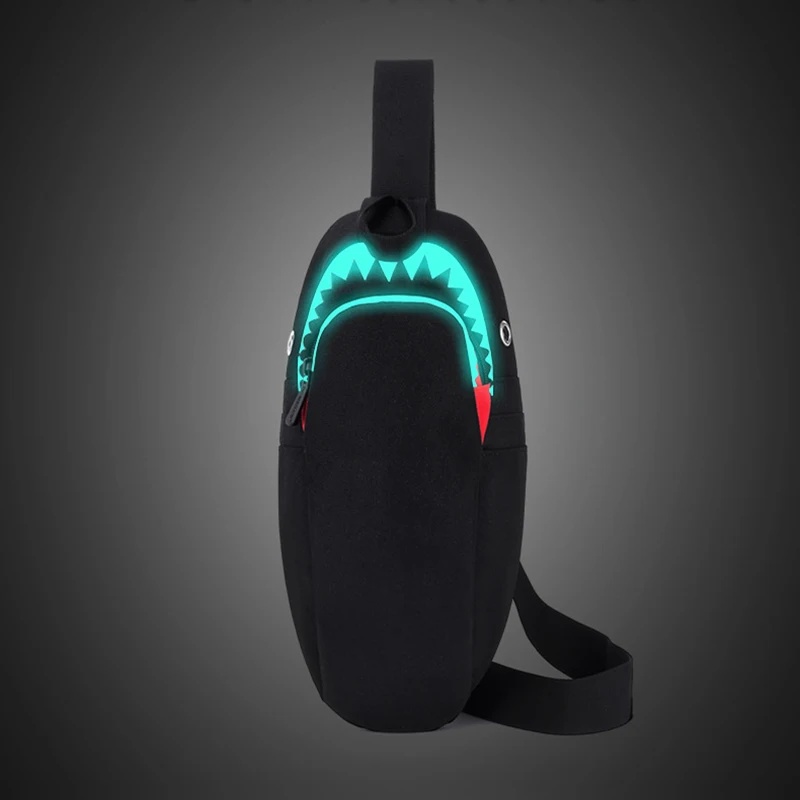 Anti Theft Backpack Men Women Oxford USB Charging Chest Bag Shark Night Reflection Design Teenager Single Shoulder Bag BP0219 (6)