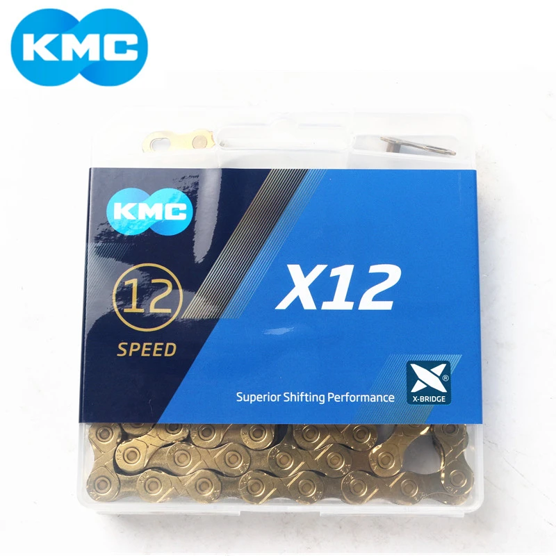 

KMC X12 12 speed 126L MTB Mountain Bike Bicycle Chain 12s Gold Chain with Magic Button for Bicycle Parts With Original box