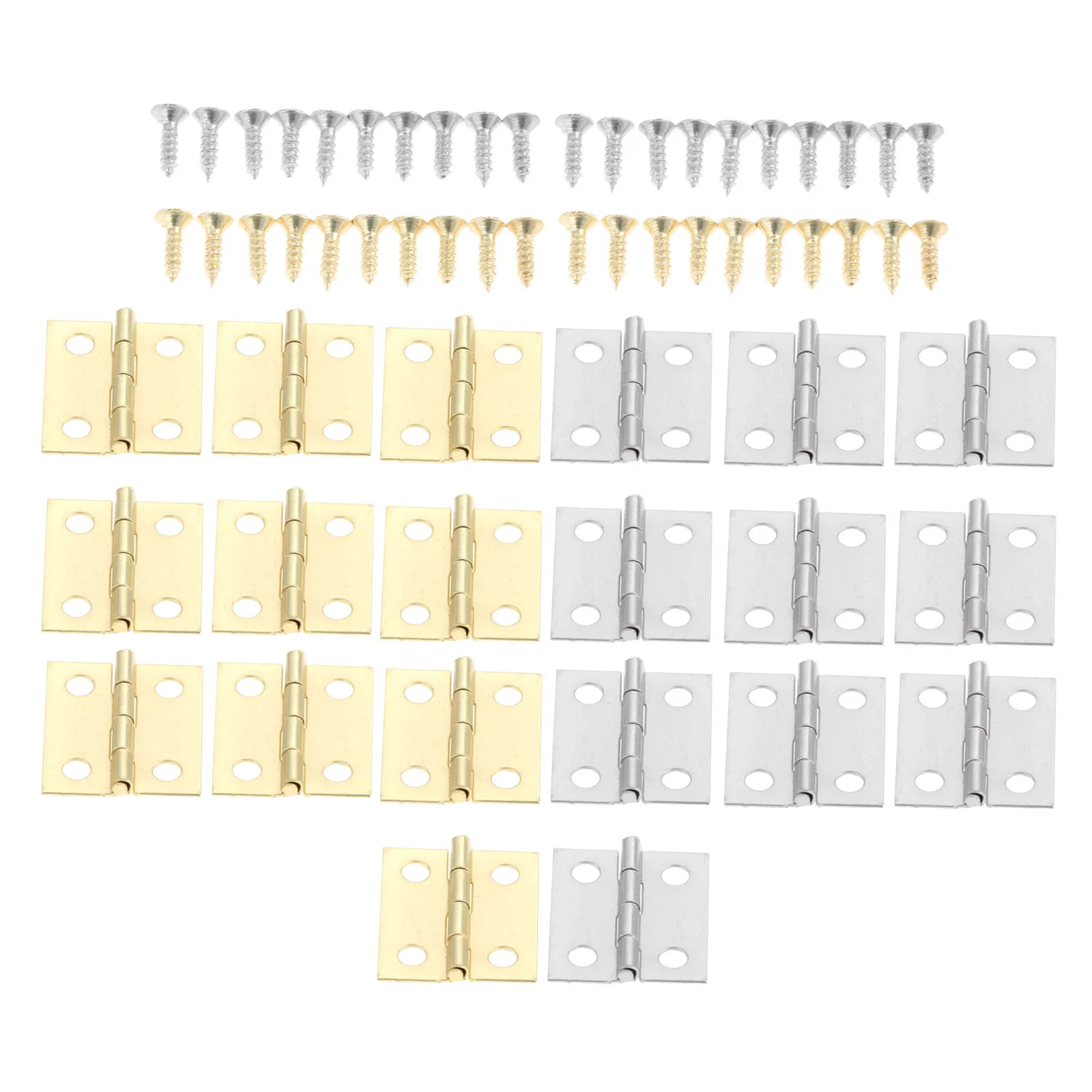 cheap DRELD 20Pcs Silver Gold Door Cabinet Mini Hinges Antique Jewelry Wood Boxes Luggage Hinges Furniture Decoration w Screws 18*16mm