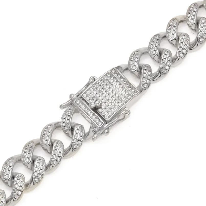 

OTOKY Men's Hip Hop Wind Necklace Zircon Cuban Chain 18inch 20inch Dropship AP25