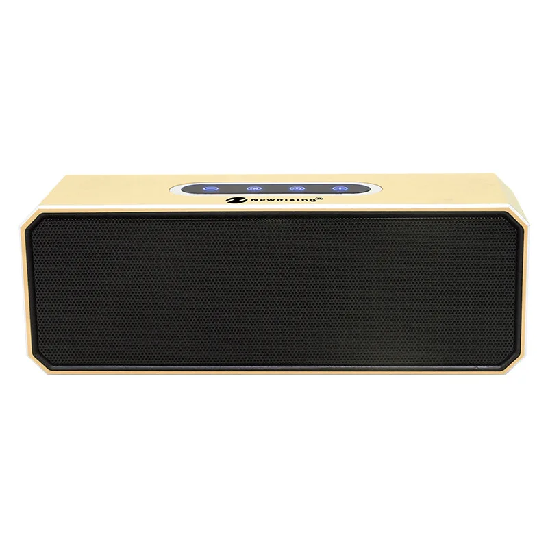 Металлический алюминиевый сплав беспроводной Bluetooth динамик 3D стерео Колонка портативная fm-радио звуковая система Subwoof caixa de som для телефона - Цвет: gold caixa de som