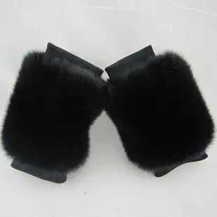 

2019 New Winter Long Artificial Rex Rabbit Fur Glove Fingerless Arm Sleeve Semi-finger Gloves