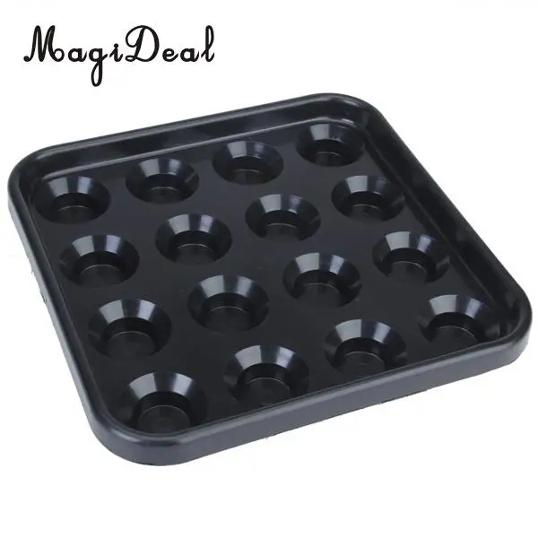 MagiDeal Professional Plastic Pool Billiard Ball Tray Holds 16 Balls - Black for Funny Indoor Table Game Sport Acee Friend Gifts
