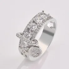 Новинка, роскошное Золотое серебряное круглое обручальное кольцо для женщин, Подарок на годовщину, ювелирные изделия оптом, moonso R5232