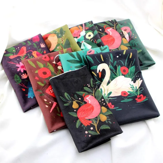 

42*60CM pleuche fabric Cartoon animation print pattern suede Fabric Cloth DIY Handmade Coin Purse bag fabric