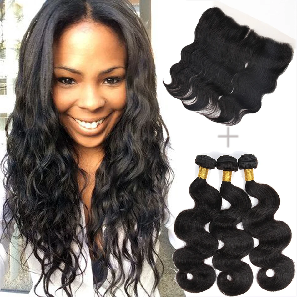 8a Peruvian Hair Weave Bundles With Lace Frontal Closure Ali Queen