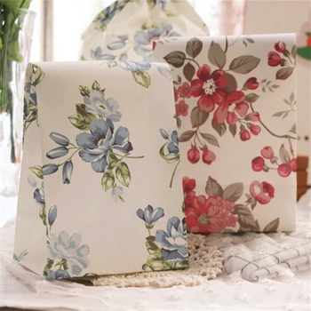 

20pcs/lot 12x23cm Floral Pattern Candy Cookies Bags Wedding Party Gift Bag Flowers Paper Biscuit Packaging Bags