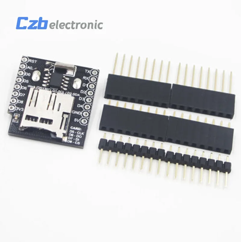 RTC DS1307 Real Time Clock DataLog Shield with Micro SD for WeMos D1 mini+RTC DS1307 Clock With Pin-headers Set For Arduino 1 (2)