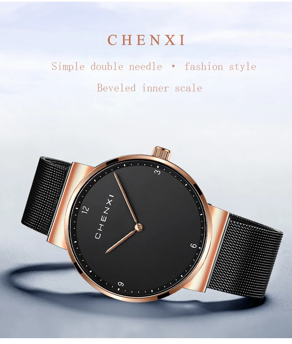 CHENXI luxury watch men women fashion top brand quartz watches mesh strap business couple wristwatch clock Relogio Masculino