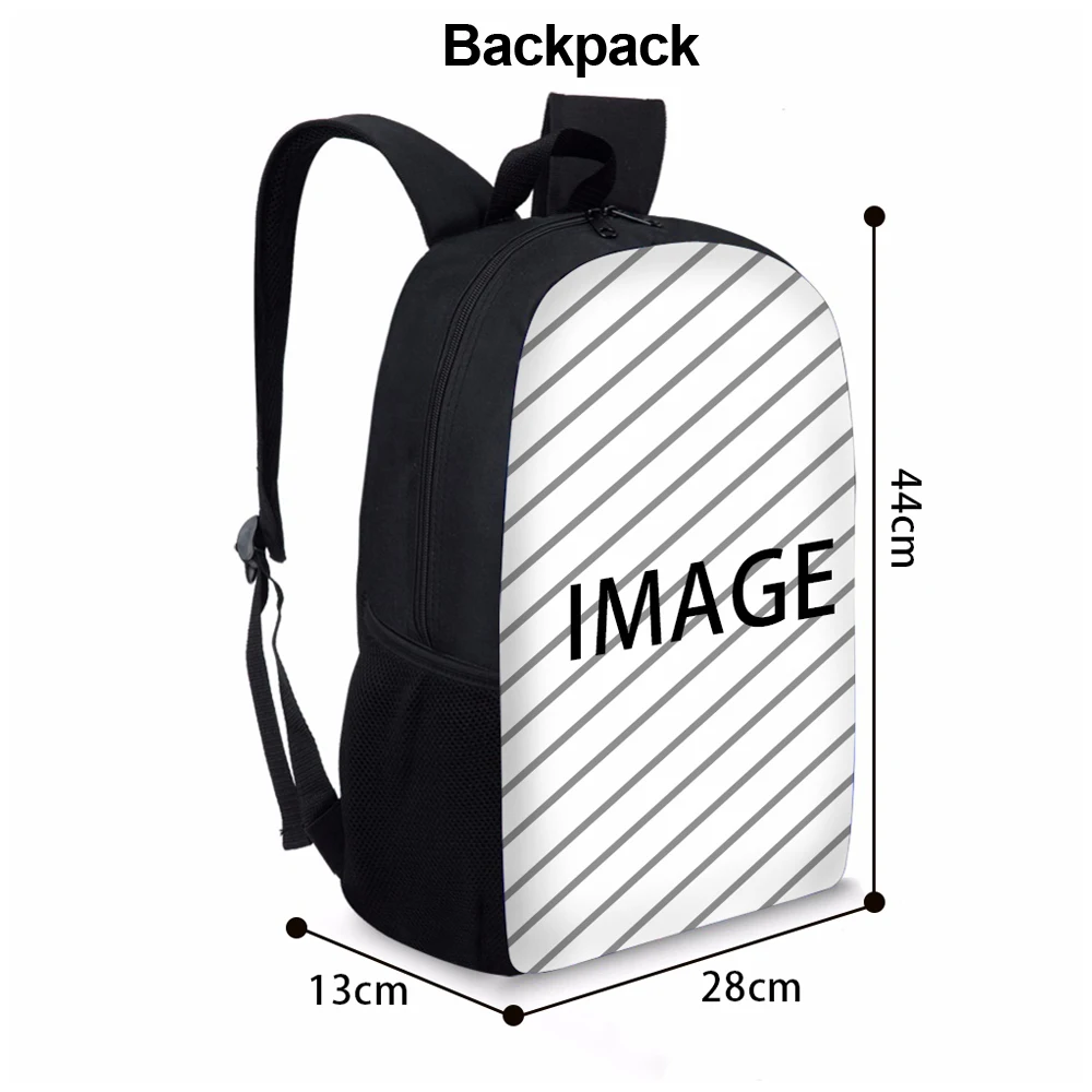 INSTANTARTS 3D Cat Reflection Tiger Printing Boys School Bags 3pcs/set Backpack Student Satchel Escolar for Children Book Bags