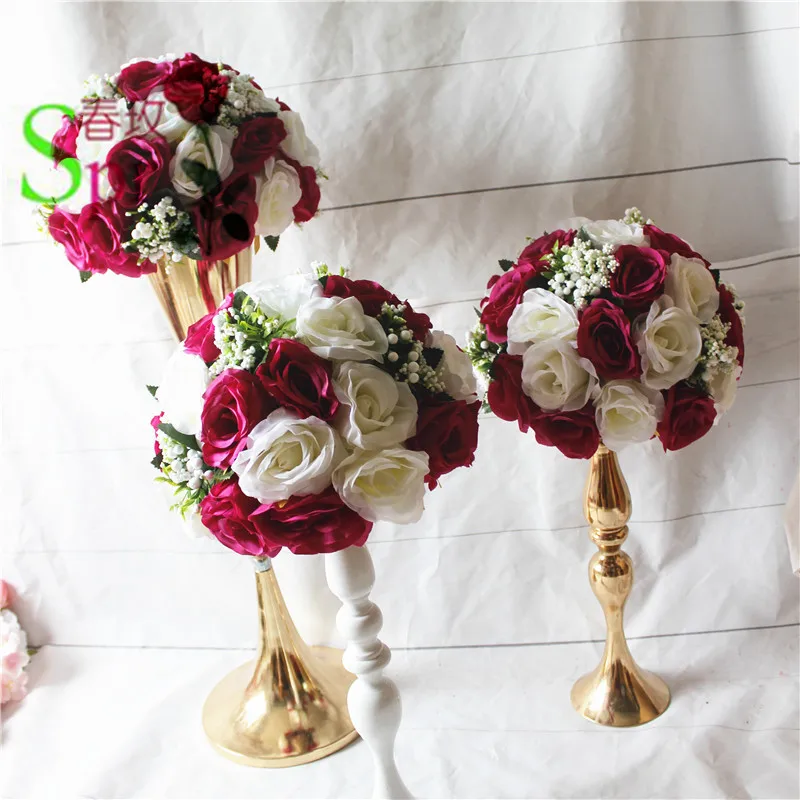 

SPR wedding table center flower arranegements ball wedding road lead artificial flore wedding backdrop flower decoration