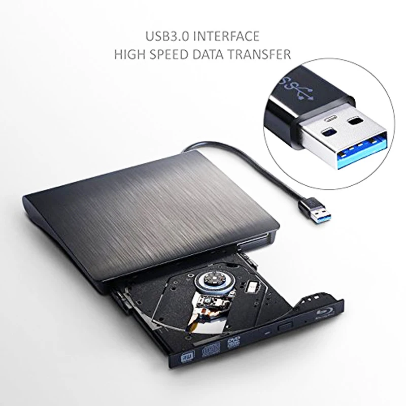 Blu-Ray привод тонкий USB 3,0 Bluray горелка BD-RE CD/DVD RW Writer Play 3D 4K Blu-Ray диск для Win 8/10 ноутбук нетбук ПК