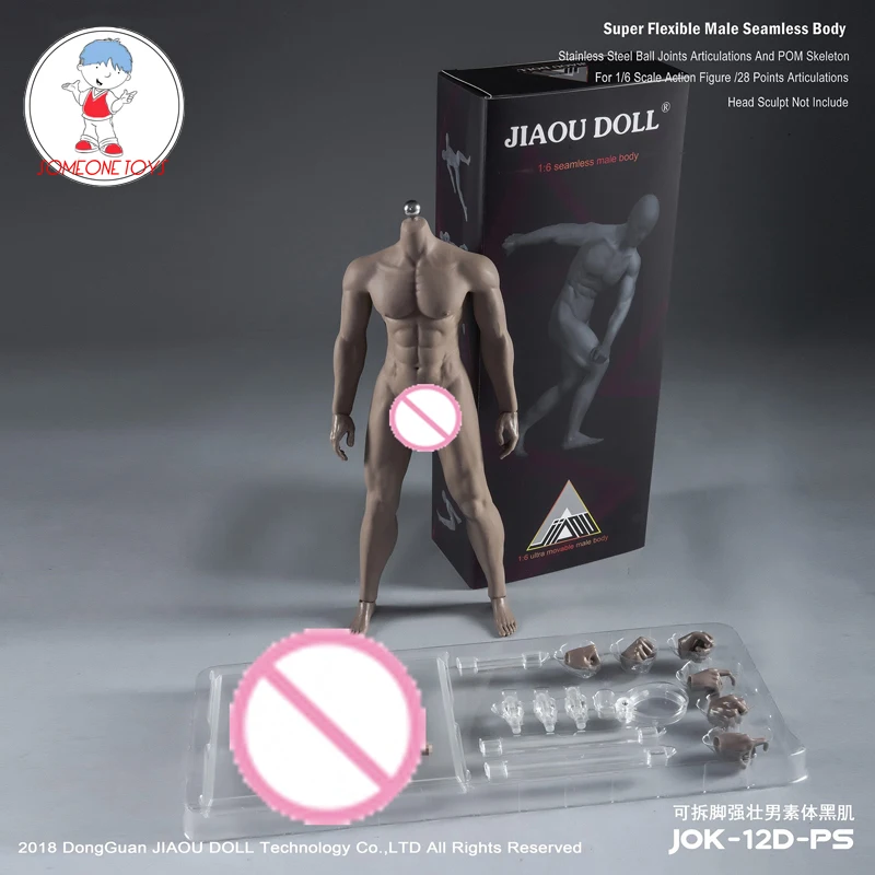 

1/6 Scale Male Body Super-Flexible Strong Muscular Man Seamless Body Figure Model Stainlee Steel Skeleton Collection Toys