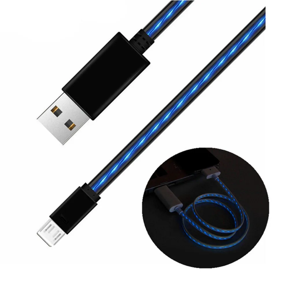 

LED Charging Cable Lighting For iPhone Samsung Huawei Xiaomi Type C Flowing Luminous Charge Cable Mobile Phone Charger