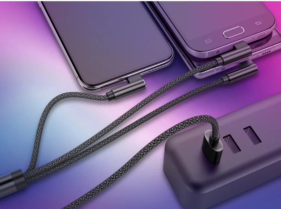 !ACCEZZ 3 in 1 L Shape Charging Cable Lighting For iPhone 8 7 Plus Micro USB Type-C For Xiaomi Samsung S7 Universal Charger Line (12)