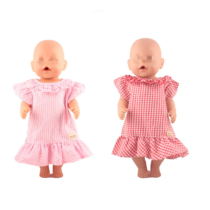 Фото Розовое и красное платье для сна комплект кукольной одежды 17 дюймовых кукол