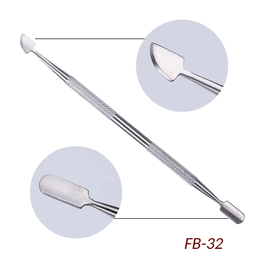 Полная красота 10 тип Толкатель для кутикулы из нержавеющей стали резак для удаления кожи инструменты для маникюра педикюра салонные пилочки для ногтей CHFB08-32