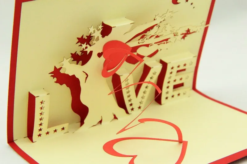 Moon girl 3D Pop Up Carte Handmade Joyeux Anniversaire Noël Nouvel An Invitation