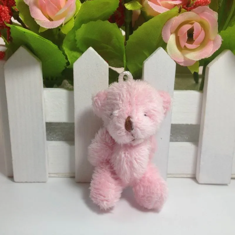 12 шт. x 6 см(2,") Плюшевый длинный шерстяной миниатюрный маленький соединенный кролик медведь куклы дом ремесло