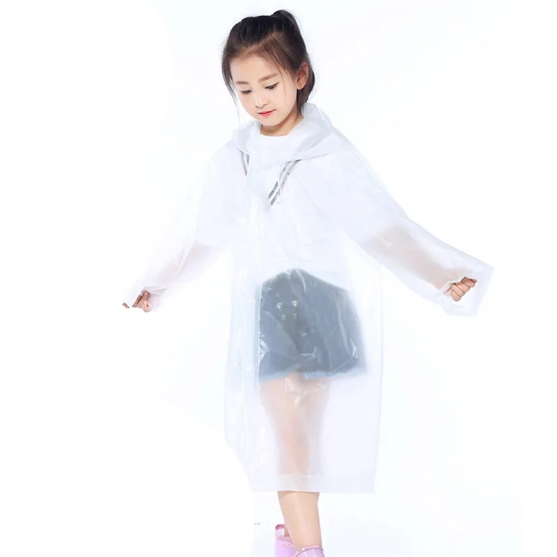 Children's raincoat 1PC Portable Reusable Raincoats Children Rain Ponchos For 6-12 Years Old #4J03 (13)
