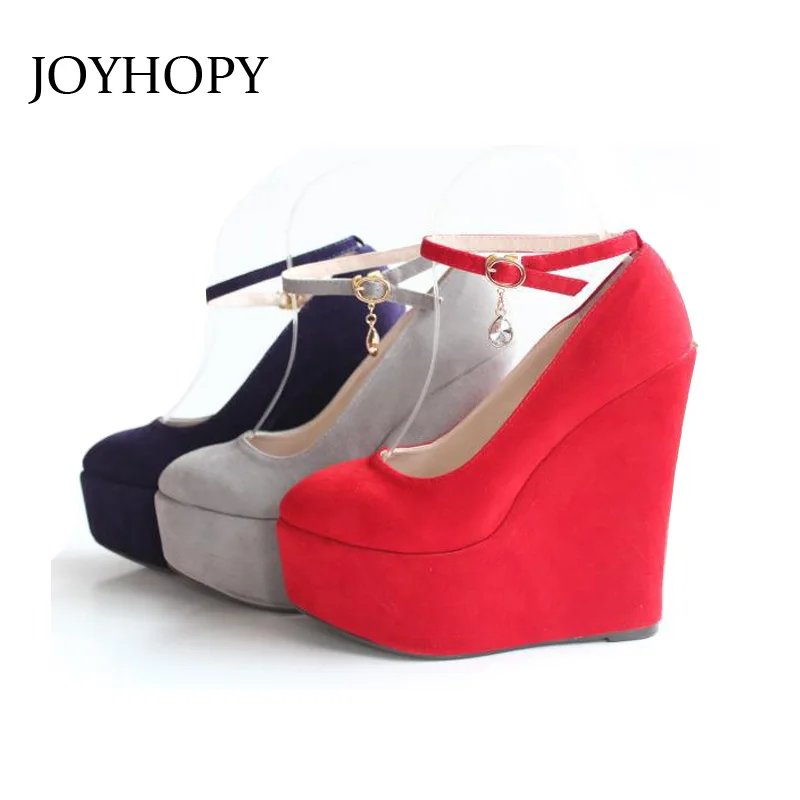 2015NewSexyWomenFashionBuckleShoesVogueWedges4colorWedding