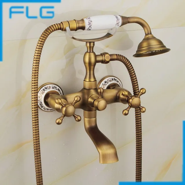 Antiken Badewanne Wasserhahn Messing Heißen und Kalten Badewanne