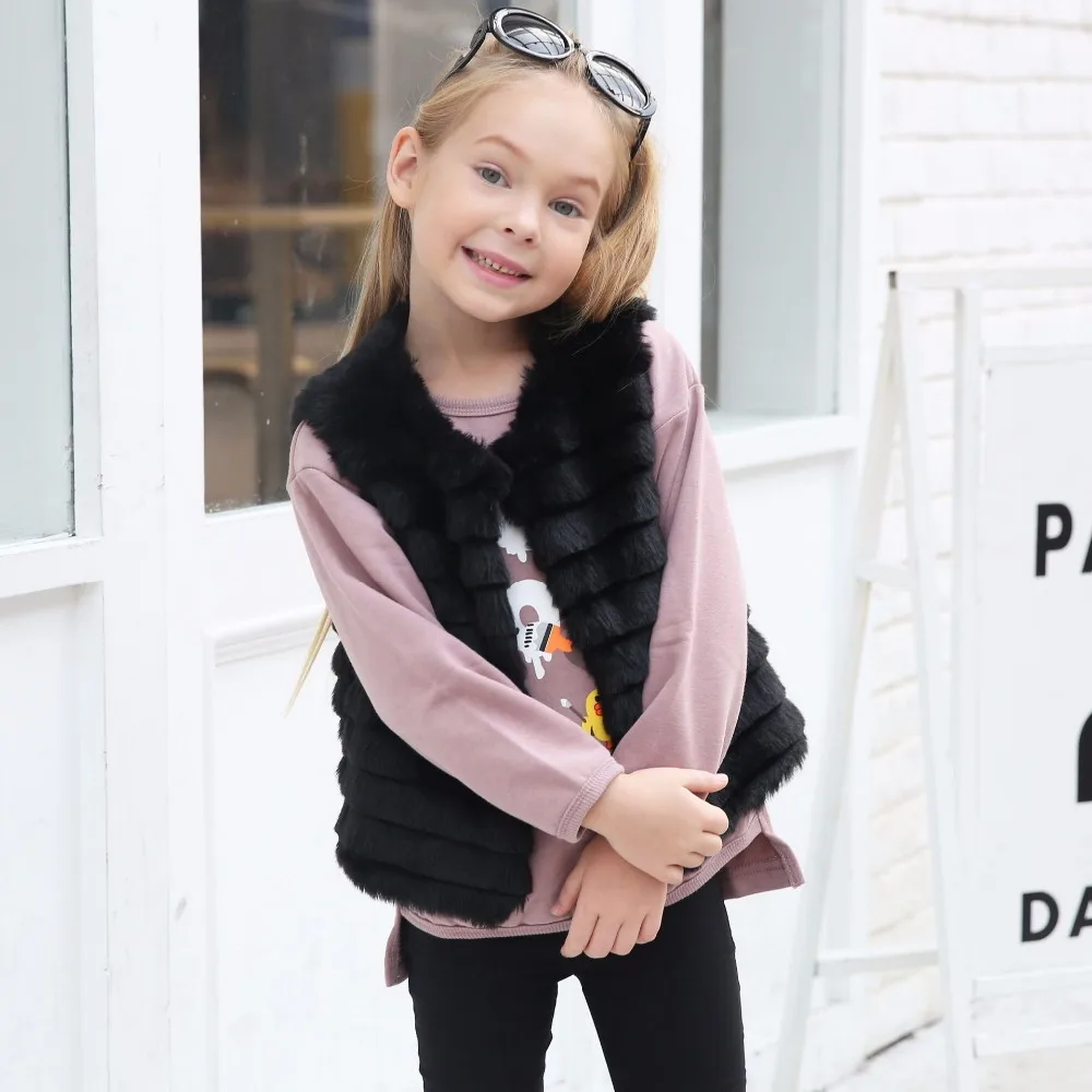 2 9 years old girls fur VEST Fashion faux fur vest autumn and winter