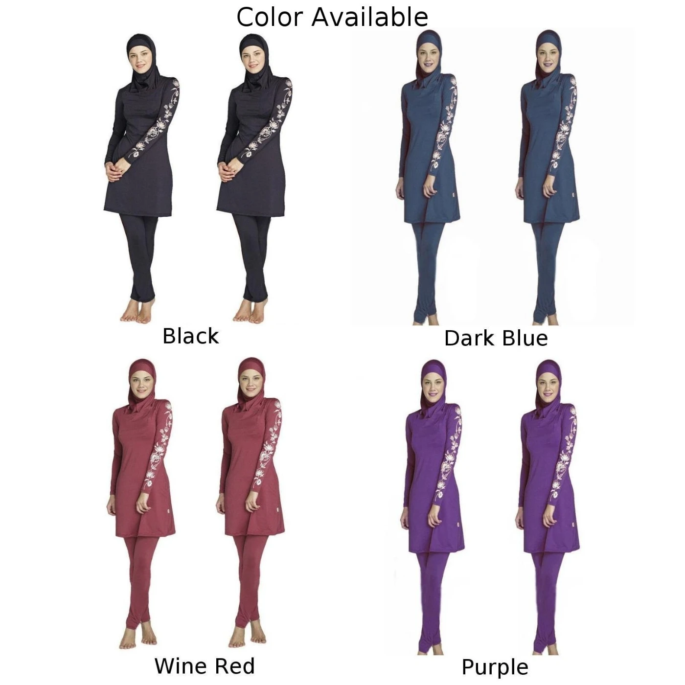 Скромная Bearwear Burkini ванный комплект купальники мусульманский полный Чехол исламские костюмы с длинным рукавом Одежда для плавания 3 шт. Буркини