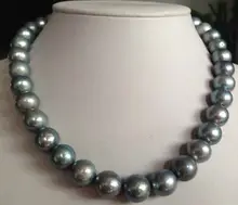 ddh001513 11-13MM TAHITIAN PEACOCK GREEN PEARL PEARL NECKLACE 28% Discount (A0322)
