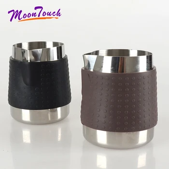 

Stainless Steel Frothing Jug Espresso Coffee Pitcher 350/600ml Silicone Case Barista Craft Coffee Latte Milk Frothing Pitcher