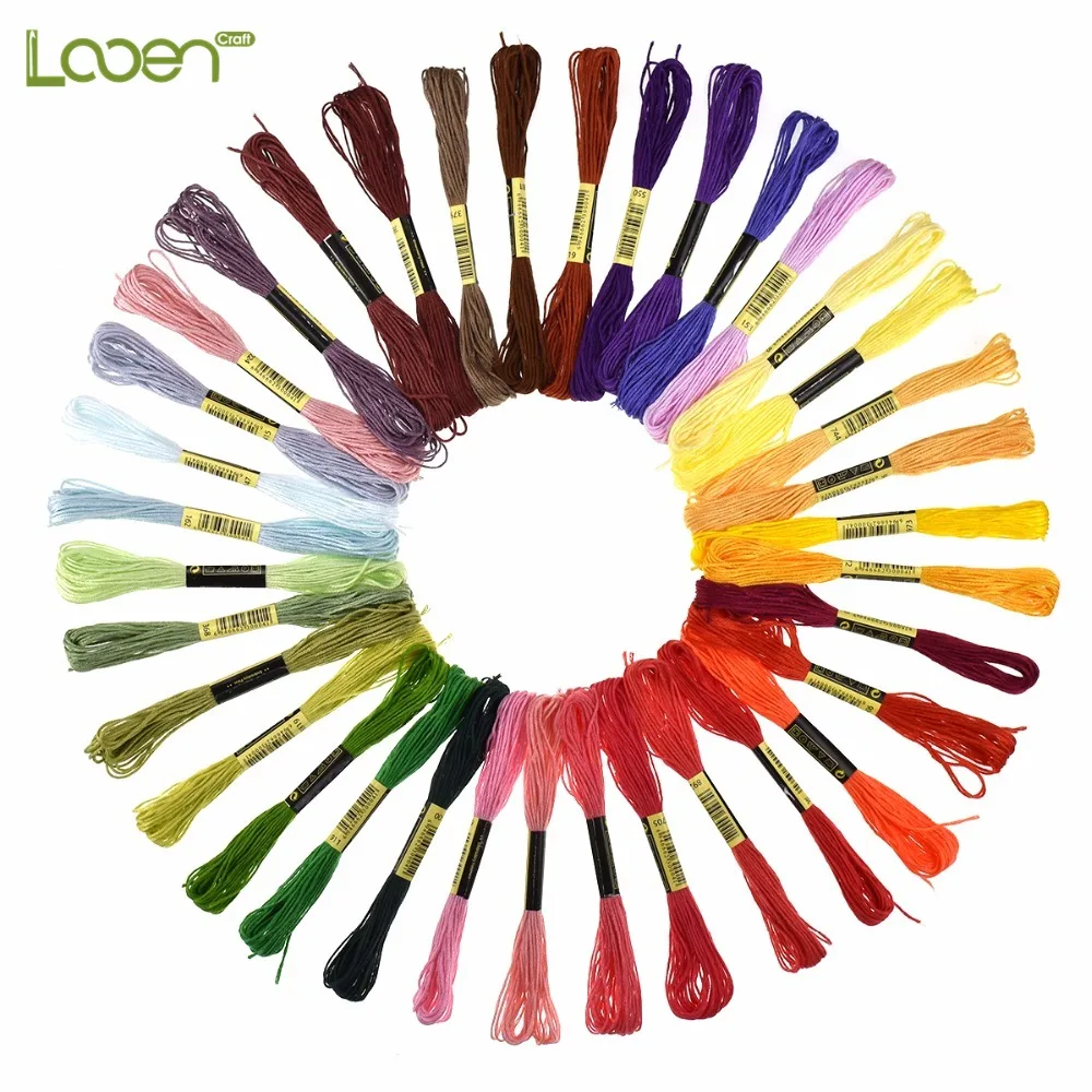 

36 Pcs/lot Embroidery Floss Cotton Cross Stitch Floss Skeins Thread 6 Strands Embroidery Thread For Womem Mom Sewing Tools