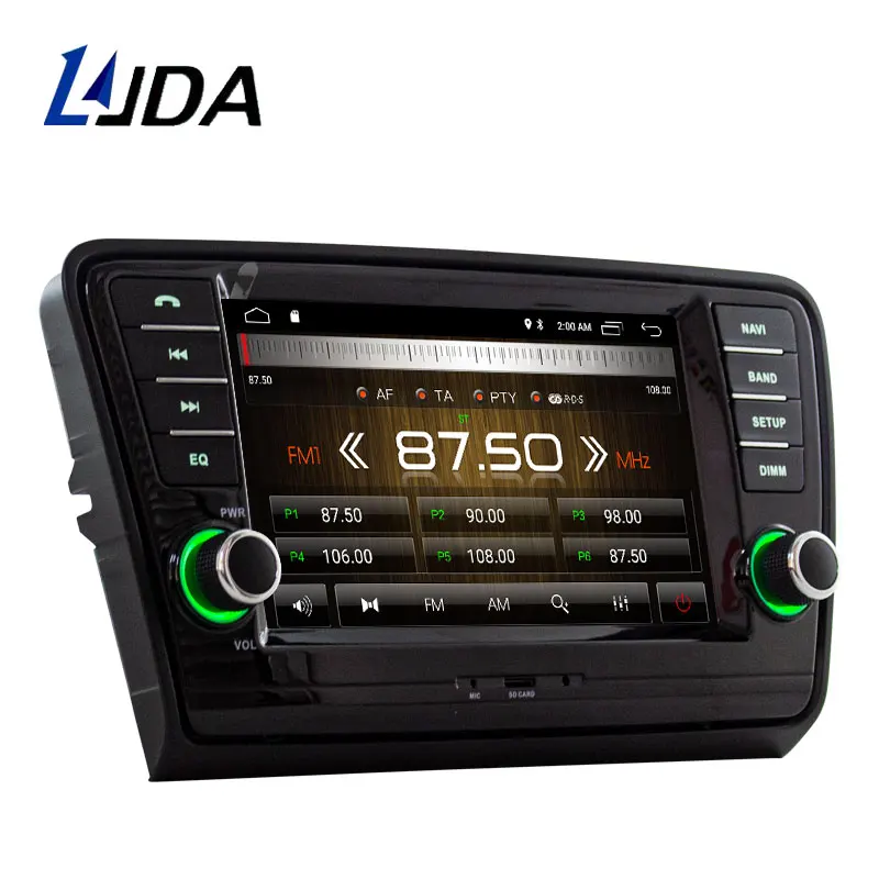 Best LJDA Android 9.1 Car DVD Player For Skoda Octavia 2013 2014 2015 WIFI GPS Navigation 2 Din Car Radio Multimedia Canbus Stereo 2