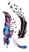 Body Art Beauty Makeup Crow Feather Waterproof Temporary Tattoo Stickers Sexy