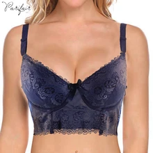 PairFairy, сексуальные женские кружевные бюстгальтеры, бюстье, бюстгальтер, топ, Цветочный, на бретельках, с подкладкой, пуш-ап, Bh, нижнее белье на косточках, поддерживающее 6 крючков и глаз