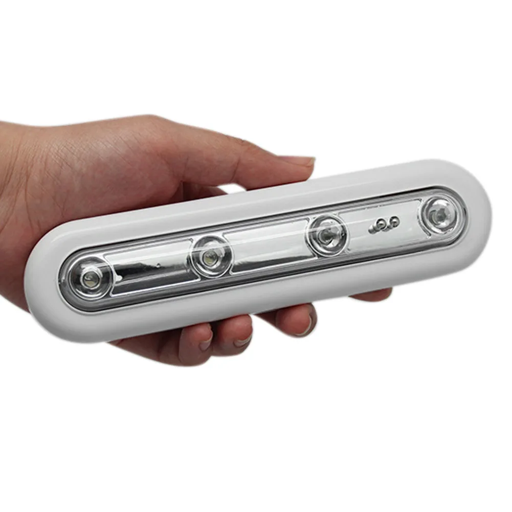 Wireless Touch Sensor 4 Led Night Light Closet Lamp Garage Attics