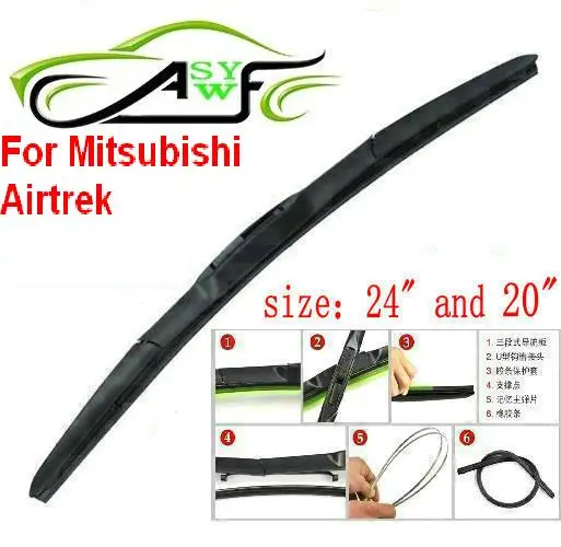 Лезвие стеклоочистителя для Mitsubishi Airtrek Размер 2" 20" мягкий резиновый стеклоочиститель 2 шт./пара