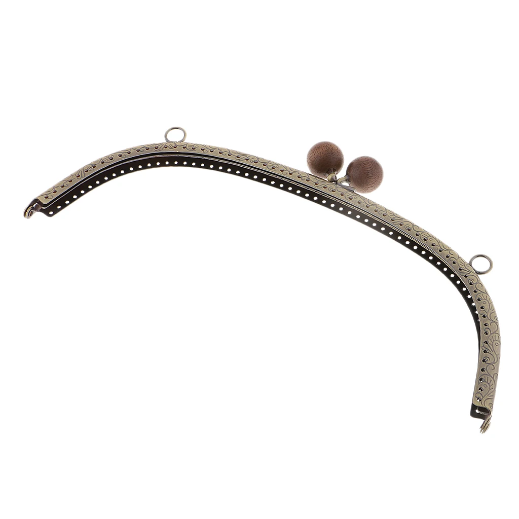  24.5cm Metal Arch Frame Kiss Clasp Lock Bead Head for DIY Handbag Purse Coin Bag