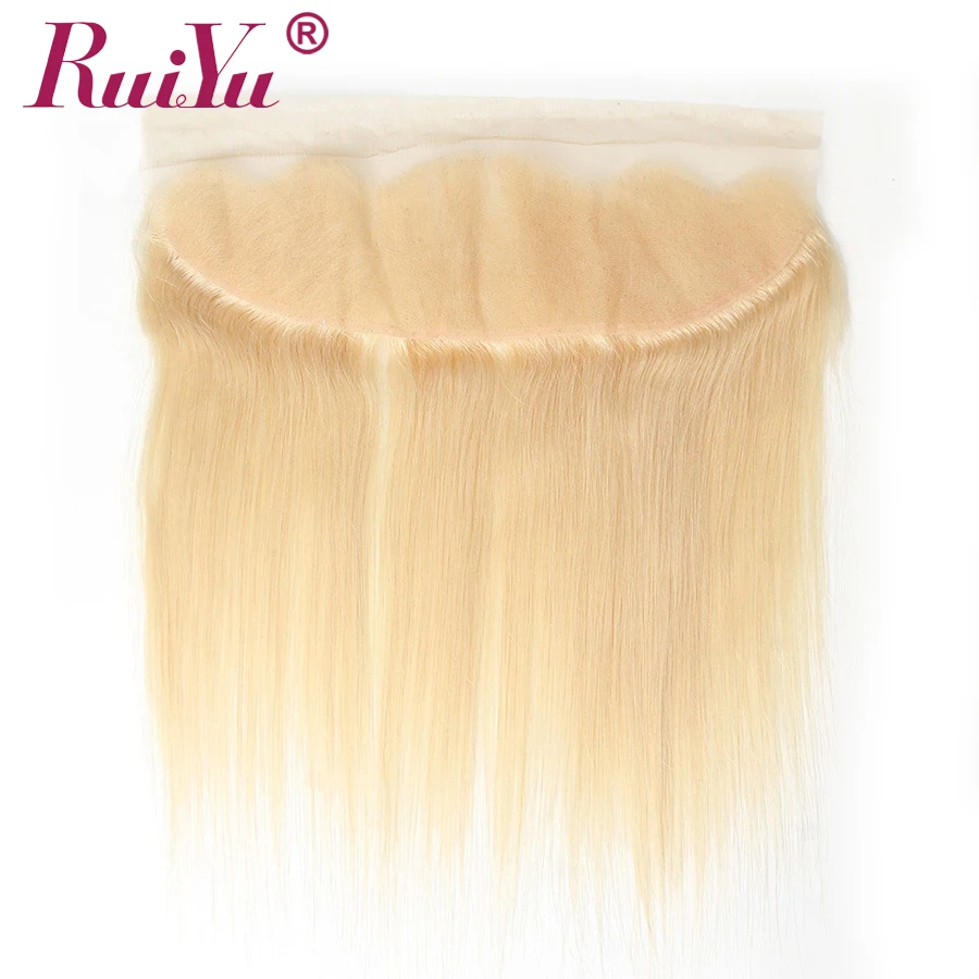 RUIYU 613 пучки с фронтальным закрытием светлые человеческие волосы 3 пучка с закрытием не Реми бразильские прямые пучки волос