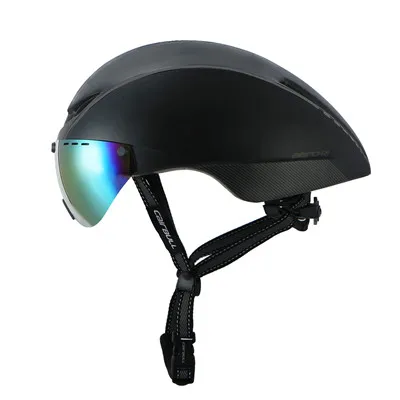 Велосипедный шлем с линзами TT In-mold дорожный велосипед шлем MTB очки Сверхлегкий ветрозащитный езда гоночный велосипедный шлем - Цвет: Black