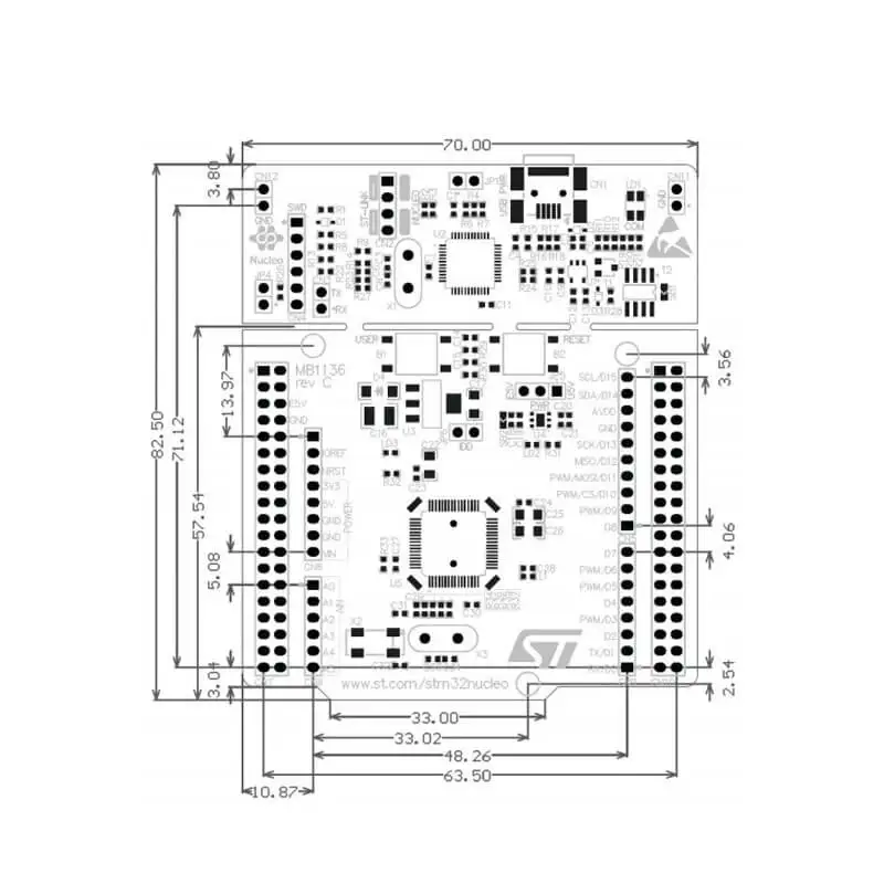 Официальная демонстрационная плата ST NUCLEO-F103RB STM32F103RB для Arduino Cortex-M0