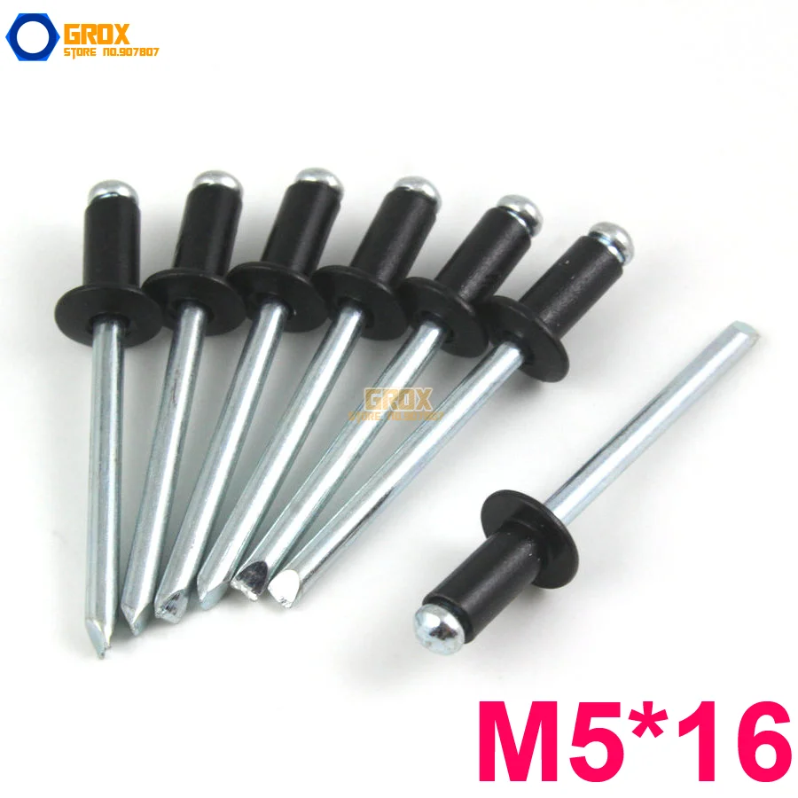 100 Pieces M5*16 Aluminum Blind Rivet Pop Rivet Dome Head Open End